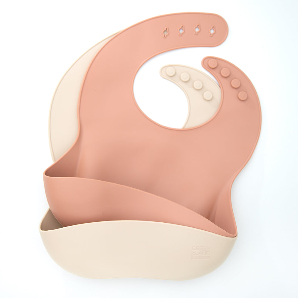 Green Island Silicone Baby Bibs - 2 Pack - Life Before Plastik